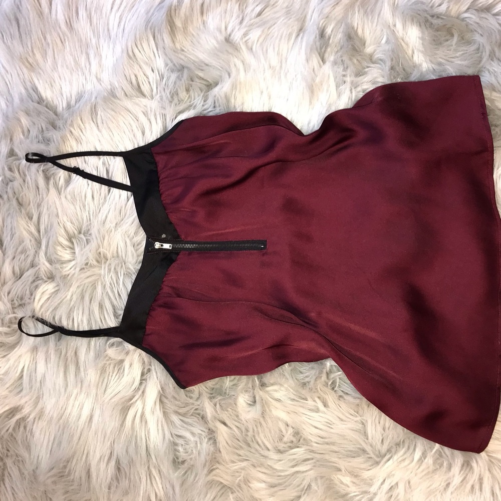 Burgundy zip up top
